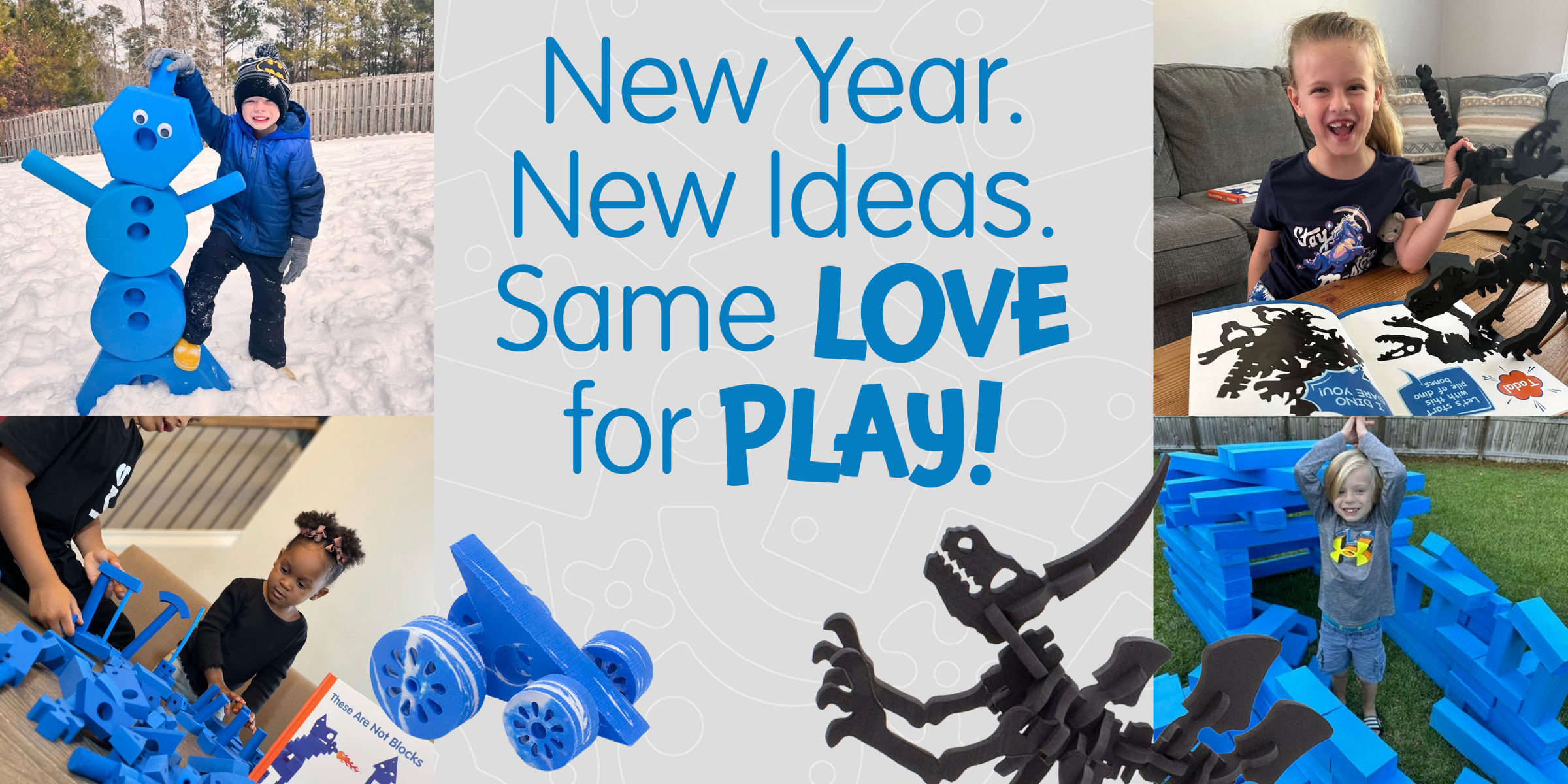 Foam Building Blocks with children building