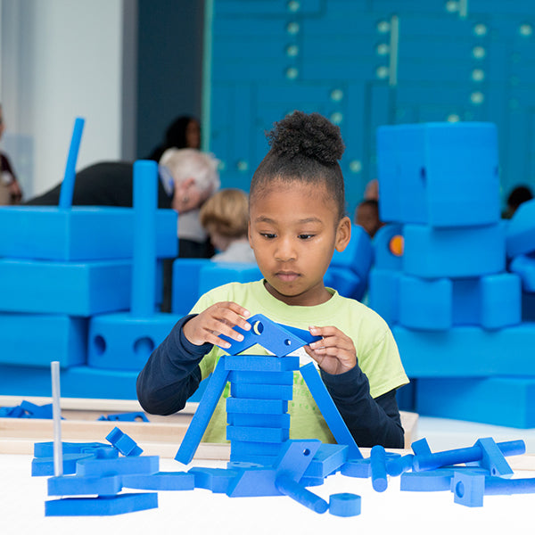 Blue foam building blocks on sale